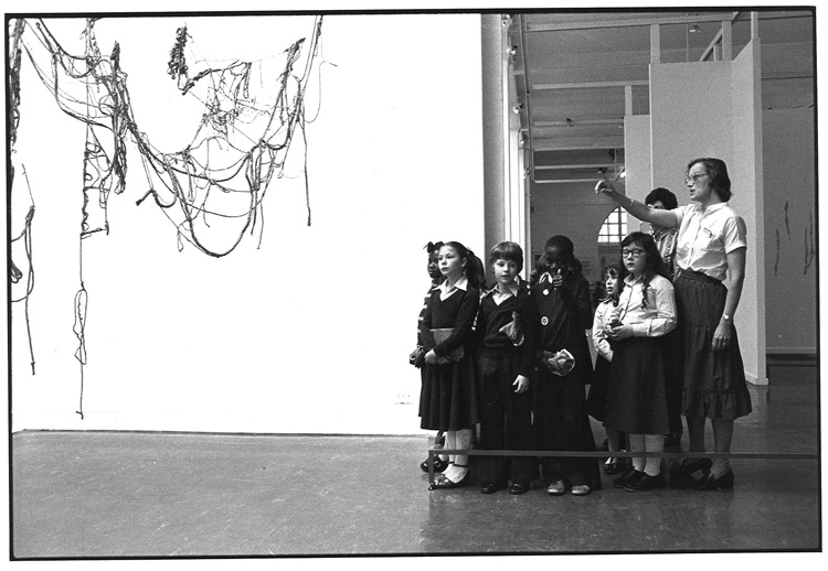 School groups at Whitechapel Gallery during Eva Hesse exhibition, 4 May – 17 June 1979. Whitechapel Gallery Archive.
