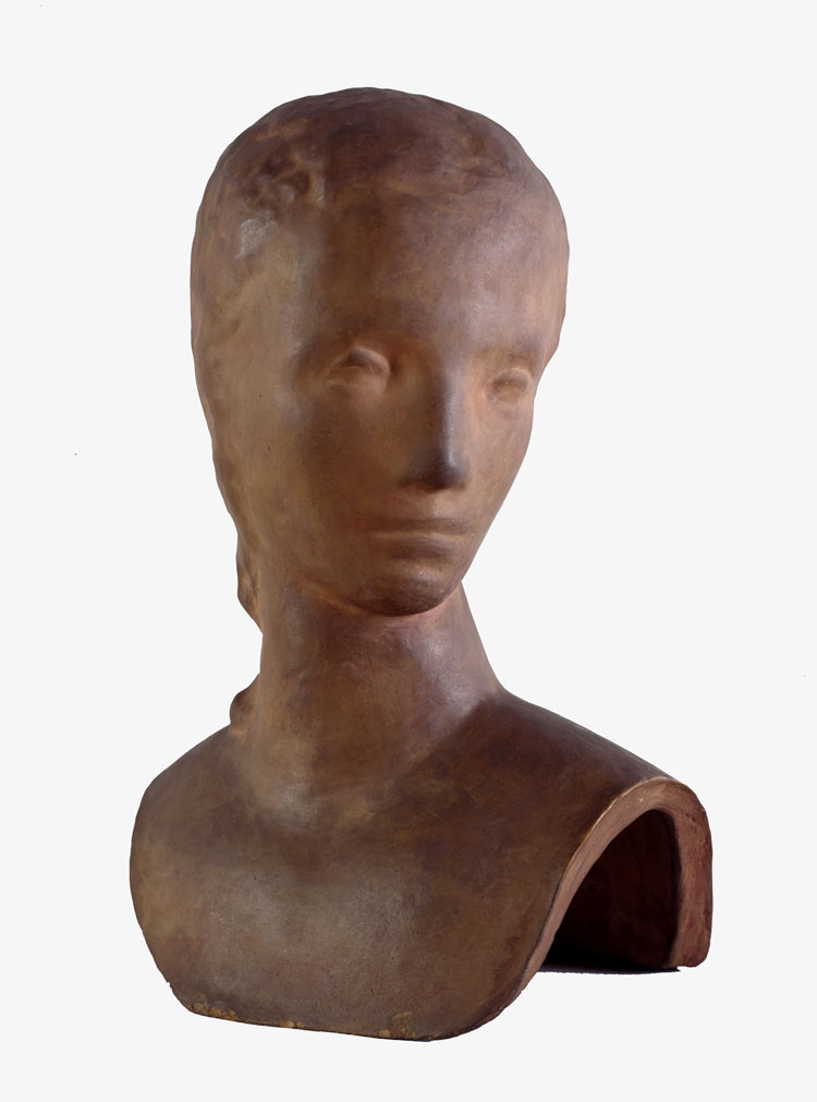 Wilhelm Lehmbruck. Mädchenkopf, sich umwendend (Head of a Girl Looking Over her Shoulder), 1913-14 (posthumous cast). Terracotta, 39.5 x 27 x 18.5 cm. Scottish National Gallery of Modern Art, Edinburgh.