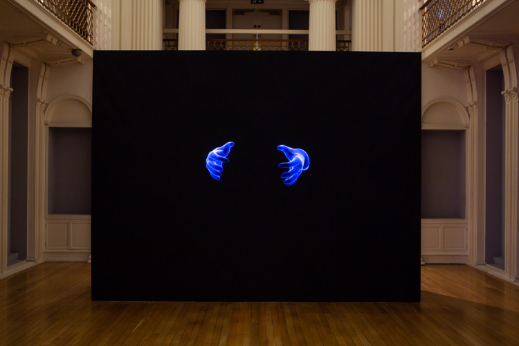 Marjolijn Dijkman. In Our Hands, 2015. Projection with binaural sound. Installation view, The Extended Mind, 2019. Image courtesy Talbot Rice Gallery, The University of Edinburgh.