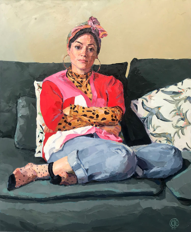 Clae Eastgate. Sabrina Mahfouz – a portrait, 2019. Oil on canvas, 26 x 34 in. © the artist.