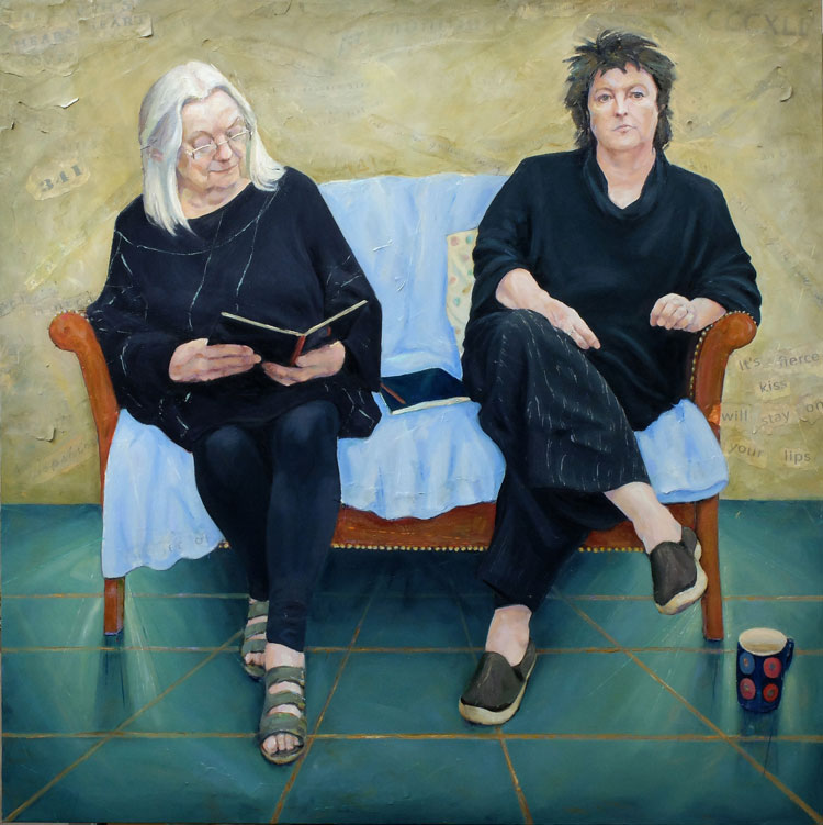Clae Eastgate. The Poets – a portrait of Gillian Clarke and Carol Ann Duffy, 2017. Oil on canvas, 48 x 48 in. © the artist.
