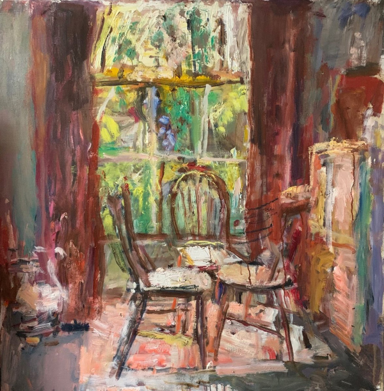 Anthony Eyton. Three Chairs in the Studio II, 2019. Photo courtesy Browse & Darby.