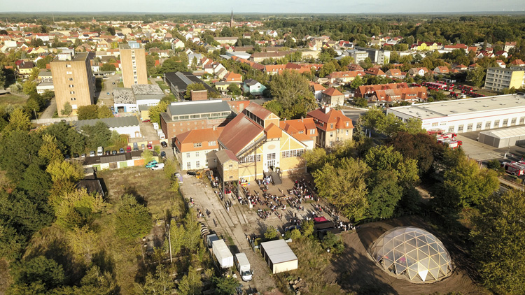 E-Werk Luckenwalde, aerial view 2019.