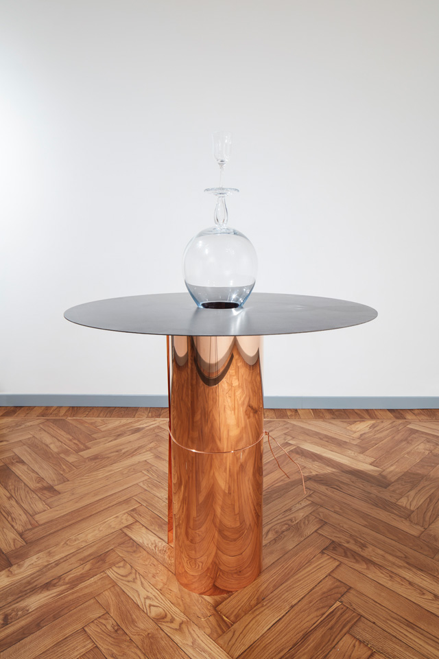 Remo Salvadori. Verticale, 1991. Copper, glass and iron, 164 x 111 cm (64 5/8 x 43 3/4 in). 
Courtesy Mazzoleni London Torino.