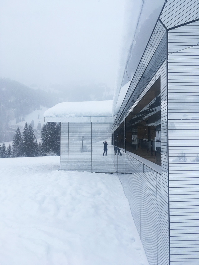 Doug Aitken, Mirage, exterior view, Gstaad, 2019. Photo: Veronica Simpson.