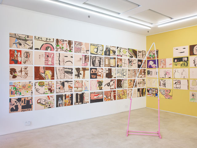 Simon English. Smile Please, 2018, installation view, Peer Gallery, London. Photograph: Jackson White.