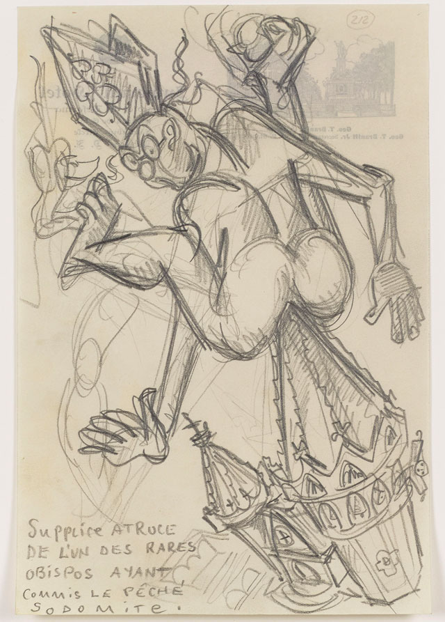 Sergei Eisenstein. Untitled, c1931. Graphite on paper, 9.2 x 6.18 in (23.39 x 15.7 cm). 
Private collection. Courtesy Alexander Gray Associates, New York and Matthew Stephenson, London.