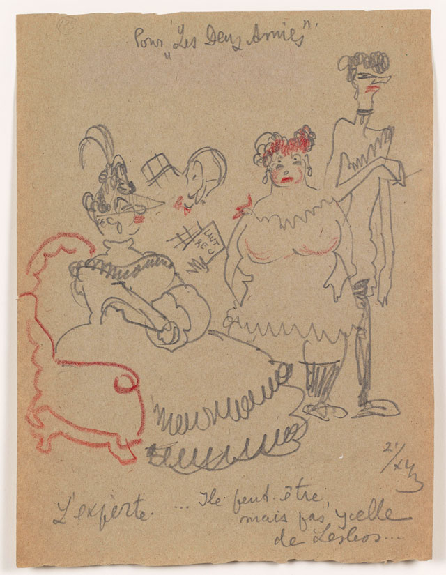 Sergei Eisenstein. Untitled, 1943. Coloured pencil on paper, 11.57 x 8.62 in (29.39 x 21.89 cm). Private collection. Courtesy Alexander Gray Associates, New York and Matthew Stephenson, London.