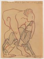 Sergei Eisenstein. Untitled, 1931. Coloured pencil on paper, 14.69 x 10.63 in (37.31 x 27 cm). Private collection. Courtesy Alexander Gray Associates, New York and Matthew Stephenson, London.