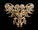 Anthropomorphic bat pectoral, Tairona, gold alloy, AD900-1600. Copyright Museo del Oro, Banco de la Republica, Colombia.