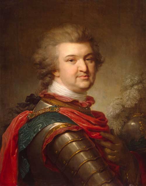 Prince Grigory Potemkin. By Johann Baptist Lampi the Elder (1751-1830). Austrian, c1790. Oil on canvas.

The ‘Grand Prince of the Tauride’ acquired legendary status in the eyes of his contemporaries. Here Lampi represents him as the ‘ideal military leader’ and stresses his heroic and freedom-loving character. Cat No 139.