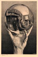 MC Escher. Hand with a Reflecting Sphere, 1935. Lithograph, 31.8 x 21.34 cm. Collection Gemeentemuseum Den Haag, The Hague, The Netherlands. © 2015 The MC Escher Company – Baarn, The Netherlands. All rights reserved. www.mcescher.com