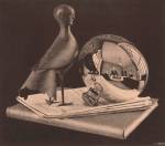 MC Escher. Still Life With Spherical Mirror, 1934. Lithograph, 28.6 x 32.6 cm. Collection Gemeentemuseum Den Haag, The Hague, The Netherlands. © 2015 The MC Escher Company – Baarn, The Netherlands. All rights reserved. www.mcescher.com