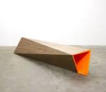 Rana Begum. No. 565 Bench, 2014. Paint on walnut veneer on MDF, 17.1 x 86.6 x 19.7 in (45 x 220 x 50 cm). Courtesy the artist and Jhaveri Contemporary.