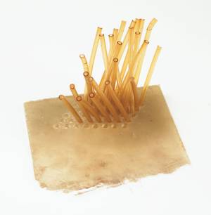 Eva Hesse. <em>No title</em>, 1968. Fibreglass, polyester resin, plastic, 9.9 x 13.3 x 13.7 cm. University of California, Berkeley Art Museum & Pacific Film Archive, gift of Helen Hesse Charash, 1979.