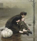 Thomas Bush Kennington (England 1856–1916). <em>Homeless</em> 1890. Oil on canvas, 166.6 x 151.7 cm. Bendigo Art Gallery, Victoria. Purchased, 1906.