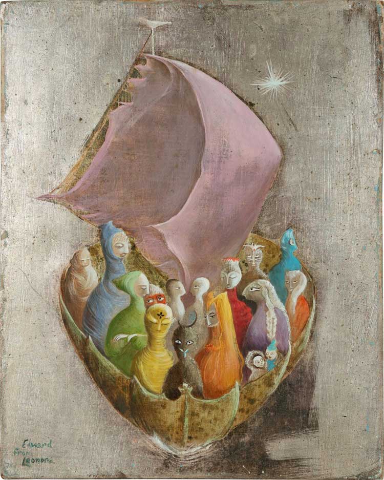 Leonara Carrington, En el barco (for Edward James), 1954. © Estate of Leonora Carrington / ARS, NY and DACS, London. Yan Du Collection.