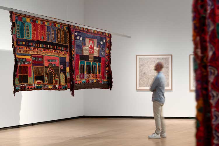 Alia Farid, Elsewhere, 2023. Installation view, Henie Onstad Kunstenter, Høvikodden, Norway. Photo: Christian Tunge.