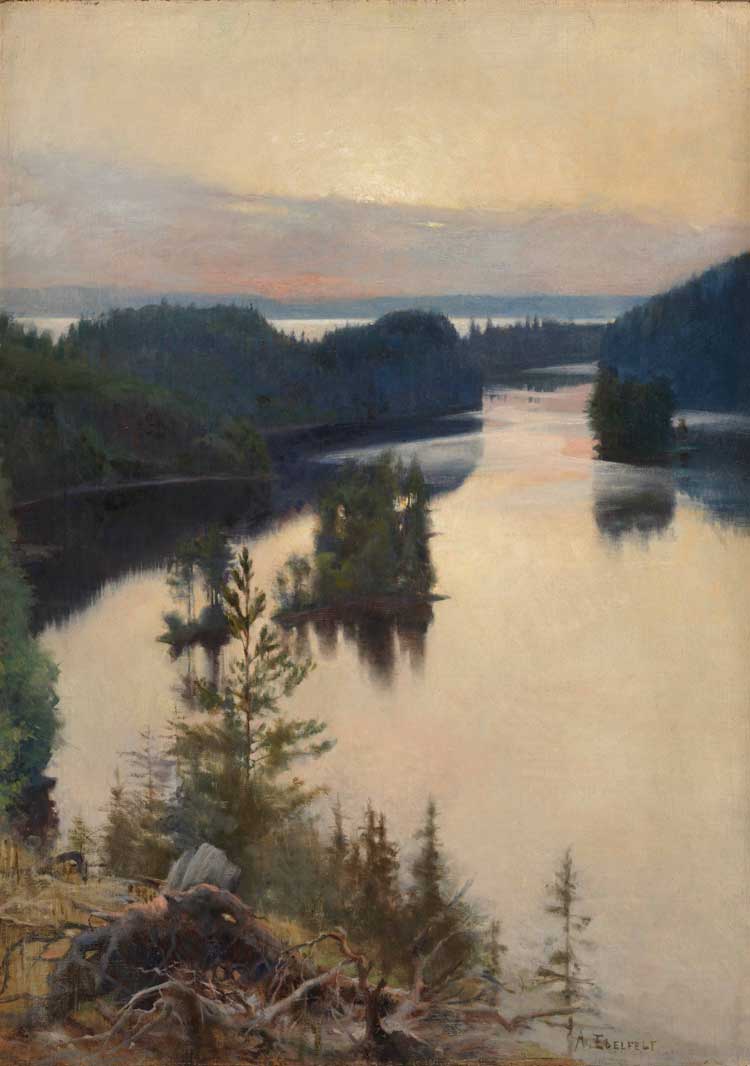 Albert Edelfelt, Kaukola Ridge at Sunset, 1889/90. Oil on canvas. Helsinki, Ateneum Art Museum, Finnish National Gallery © Finnish National Gallery / Hannu Pakarinen.