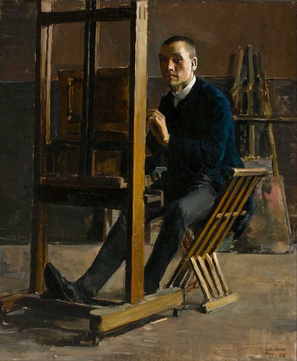 Akseli Gallen-Kallela, Self-Portrait at the Easel, 1885. Oil on canvas. Private collection. Photo: Aivi Gallen-Kallela-Sirén.