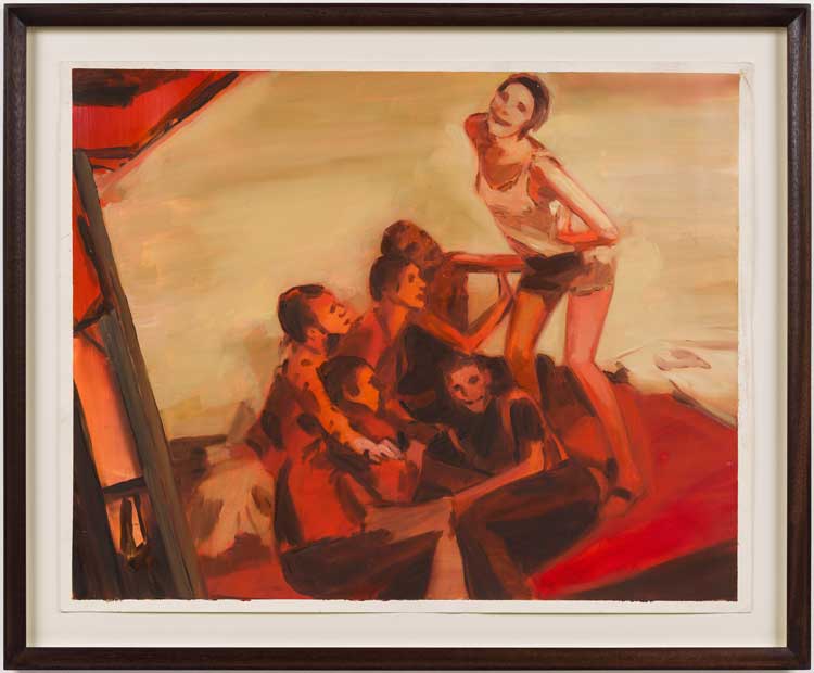 Kaye Donachie. First the revolution and then the pleasure, 2004. Oil on paper, 41 x 51 cm (16 1/8 x 20 1/8 in). © Kaye Donachie, courtesy Maureen Paley, London.