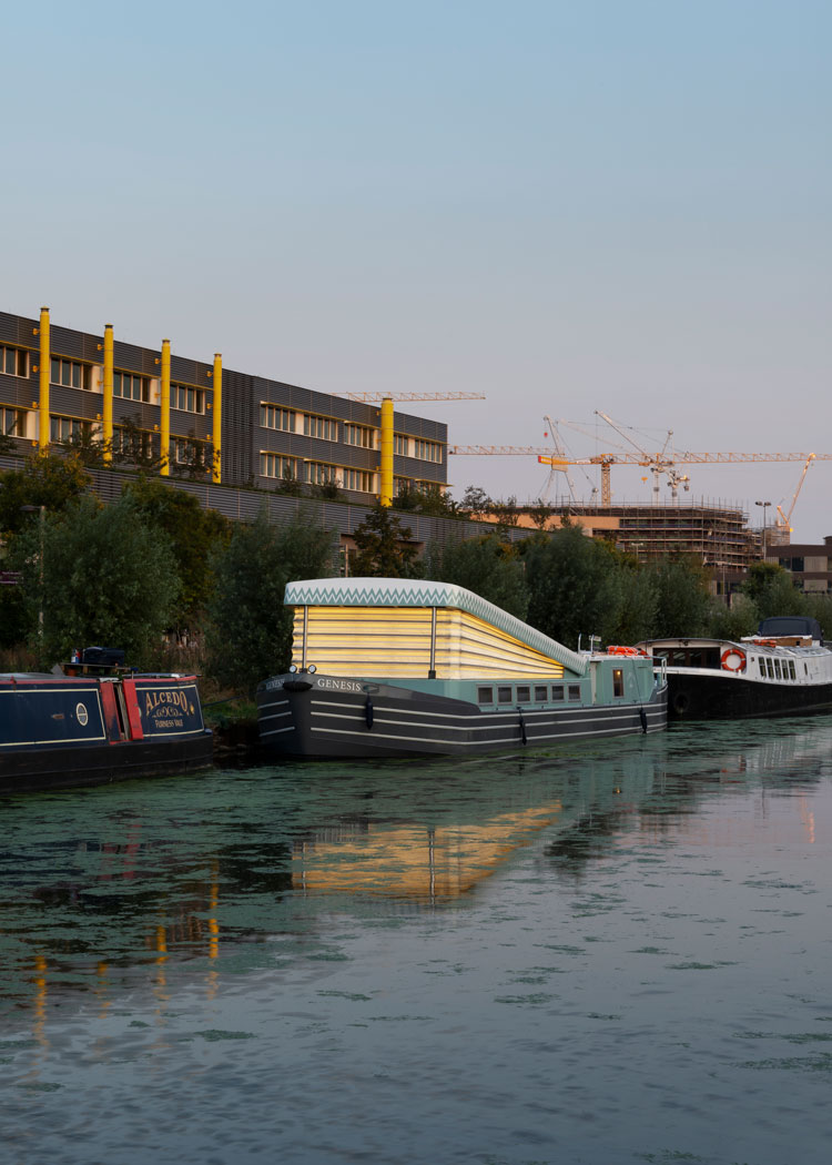 Exterior view. Genesis, a floating faith space, designed by architects Denizen Works. Photo: Gilbert McCarragher.