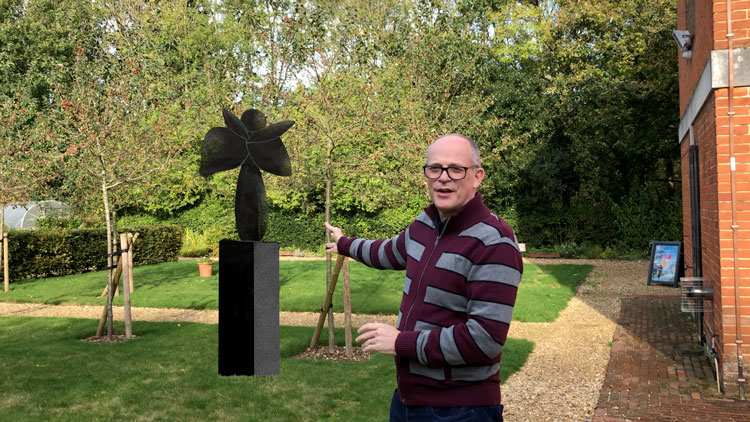 Robert Fitzmaurice and a visualisation of The Deity at Sandham Memorial Chapel. © the artist.