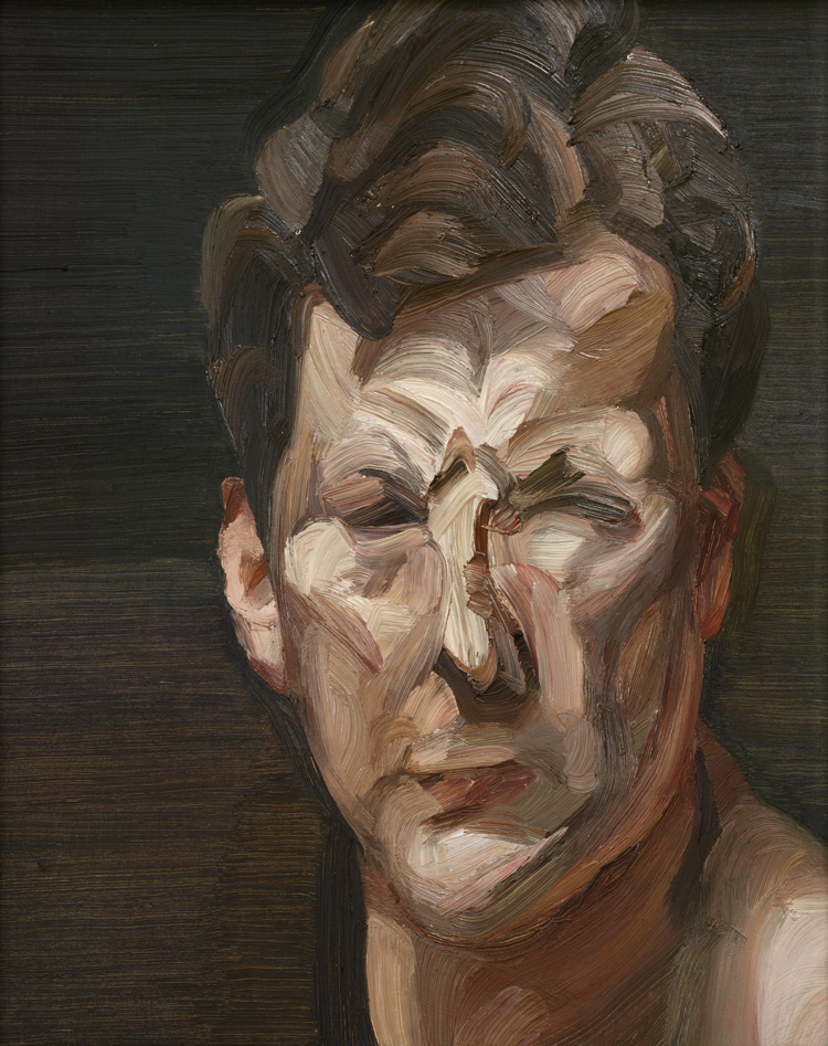 Lucian Freud. Man’s Head (Self-portrait III), 1963. Oil on canvas, 30.5 x 25.1 cm. National Portrait Gallery, London. © The Lucian Freud Archive / Bridgeman Images.