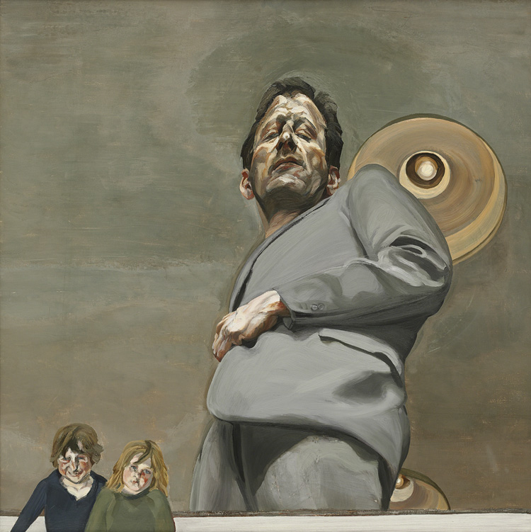 Lucian Freud. Reflection with Two Children (Self-portrait), 1965. Oil on canvas, 91 x 91 cm. Museo Nacional Thyssen-Bornemisza, Madrid. © The Lucian Freud Archive / Bridgeman Images.