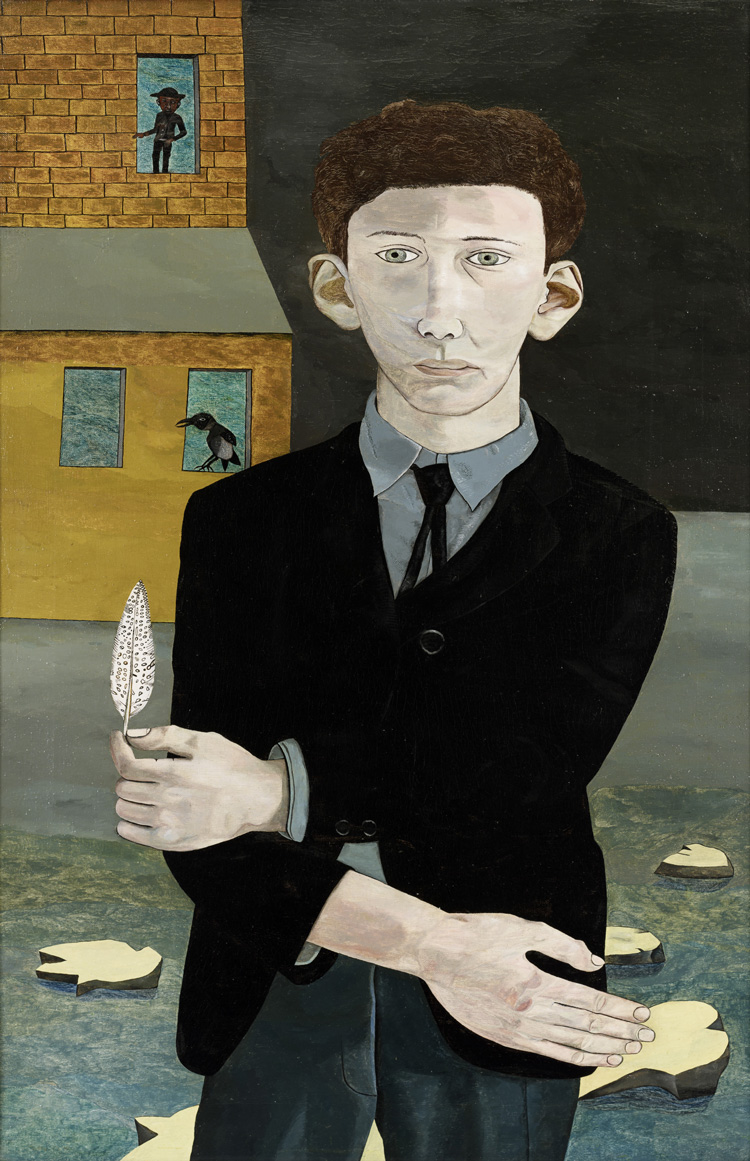 Lucian Freud. Man with a Feather, 1943. Oil on canvas, 76.2 x 50.8 cm. Private collection. © The Lucian Freud Archive / Bridgeman Images.