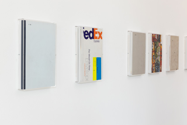 Heike-Karin Föll, Artist books (unique). Installation view (detail), Speed. KW Institute for Contemporary Art, Berlin, 2019. Photo: Frank Sperling.