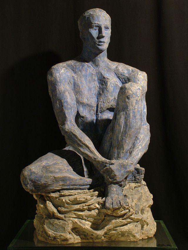 Lucio Fontana, Olympic Champion (Waiting Athlete), 1932. Painted plaster, 121 x 92 x 70cm. Collazione d’Arte e di Storia della Fondazione Cassa di Risparmio, Bologna.  © Fondazione Lucio Fontana, Bilbao, 2019.