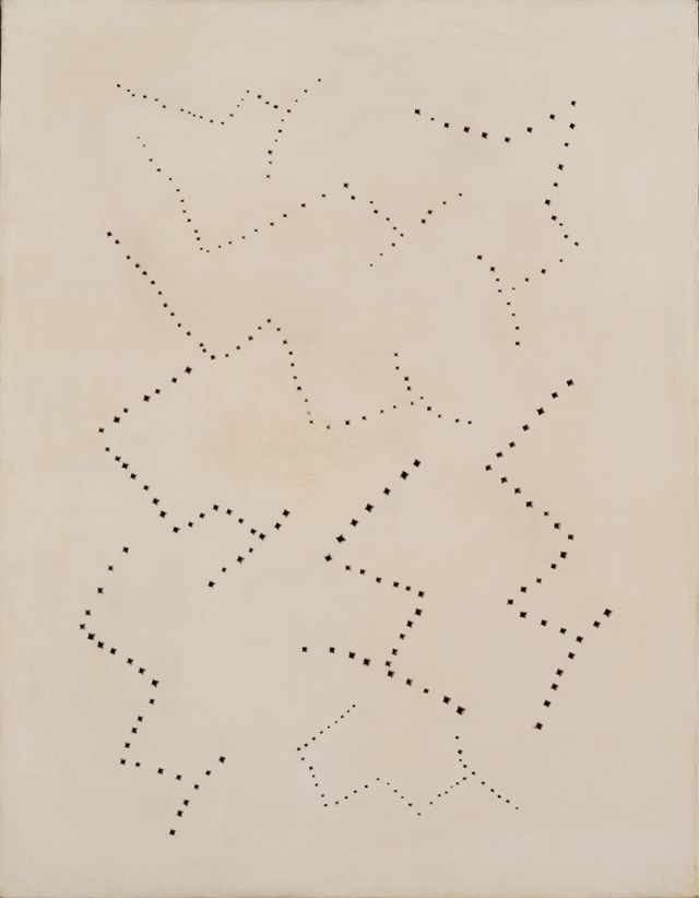 Lucio Fontana, Spatial Concept, 1950. Oil on canvas with holes, 85 x 65 cm. Fondazione Lucio Fontana, Milan. © Fondazione Lucio Fontana, Bilbao, 2019.