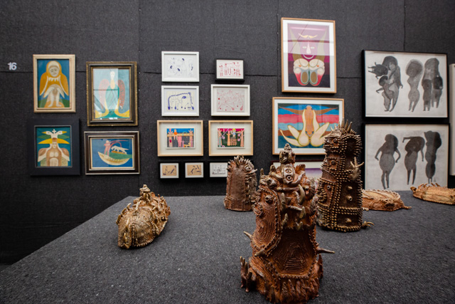 The Doors of Perception, Frieze New York 2019, Installation view with Shinichi Sawada’s ceramics in the foreground.  Photo: Olya Vysotskaya.