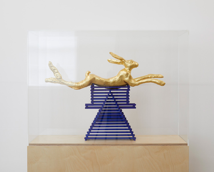 Barry Flanagan, Leaping Hare, 1981. Installation view, Ikon, 2019. Courtesy The Estate of Barry Flanagan and Ikon.