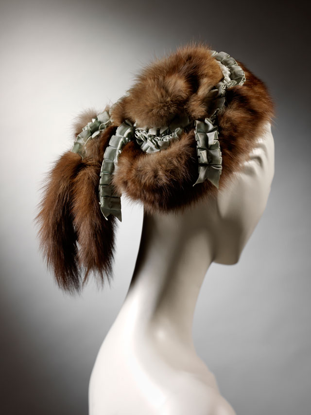 Pine Marten fur hat, Caroline Beboux, 1895. © Victoria and Albert Museum, London.
