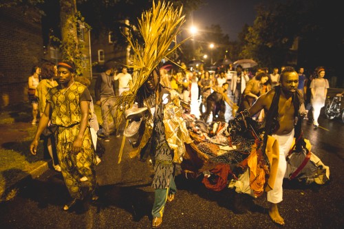 Abigail DeVille. Sunset Procession, The New Migration, 2014 (2). Photograph: Joshua Coga.