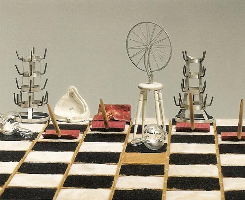 Charles Juhász-Alvarado, <em>Duchamp in check (detail),</em> 1995. Wood, metal and glass, 15.5 x 43 x 43 cm. Daros-Latinamerica Collection, Switzerland.