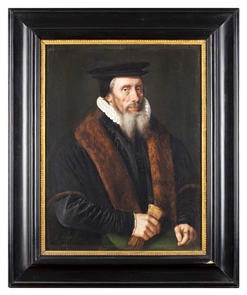 Adriaen Thomaz Key, Portrait of a Man, c1580. Oil on panel, 79 x 61.5 cm. Groeningemuseum, Brugge.