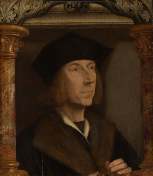 Quinten Metsys. Portrait of a Man with Rosary c1515-20. Oil on panel. Private collection.