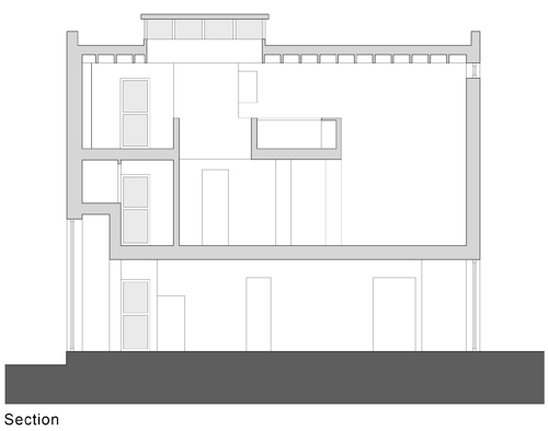 Melville Street Studio, Perth.   <em>Section</em>. © Fergus Purdie Architect.