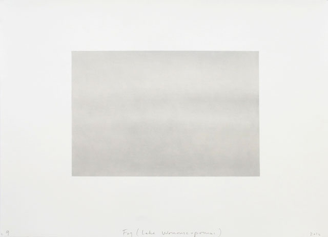 Spencer Finch. Fog (Lake Wononscopomac), 2016. Pastel and pencil on paper, 56.5 x 76 cm. © Spencer Finch. Courtesy of Lisson Gallery.