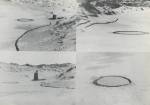 Barry Flanagan. Ring, line and easter bag ’67, 1967, Holywell Beach, Cornwall, as documented in Gerry Schum (Ed), LAND ART, Hartwig Popp, Hanover, 1970 © The Estate of Barry Flanagan, 2015.