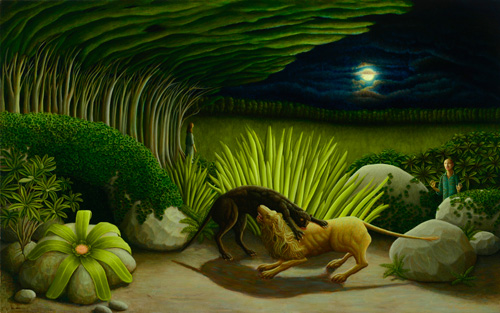 Helen Flockhart. Clearing, 2014. Oil on linen, 50 x 80 cm. © Helen Flockhart.