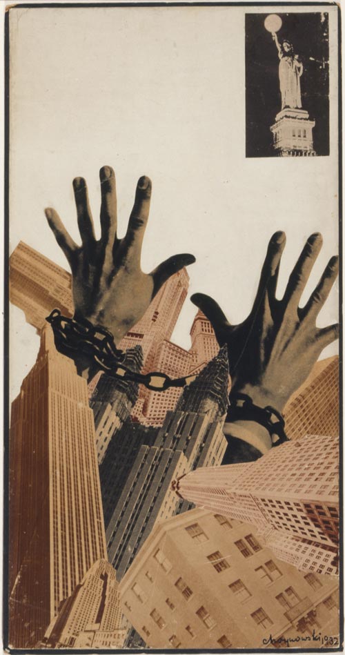 Mieczystaw  Choynowski, Polish, 1909-200. <em>America</em>, 1932, photomontage (printed matter). National Museum in Warsaw