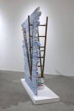 Mark Fox. Untitled (Ladder), 2012. Acrylic, ink, watercolour on paper, ladder, bucket. Courtesy of the artist.