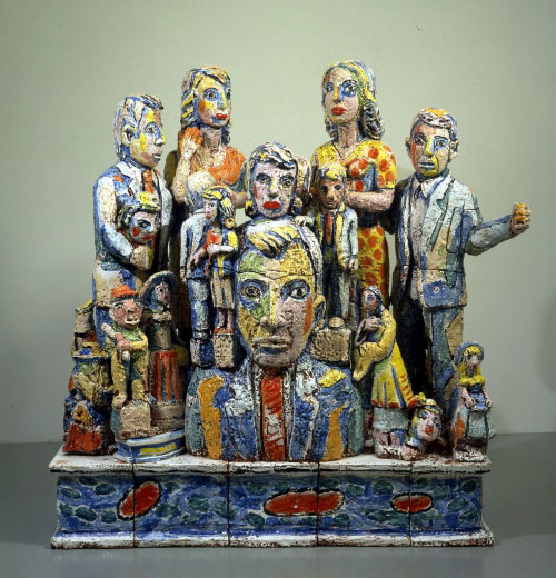 Viola Frey. <em>Family Portrait,</em> 1995. Ceramic, glaze. Hirshhorn Museum and Sculpture Garden, Smithsonian Institution, Washington, DC, Gift of Rena Bransten, 1996. Photo: Lee Stalsworth. 