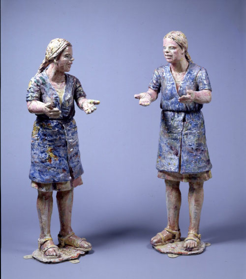 Viola Frey. <em>Double Self,</em> 1978. Ceramic with glazes. Courtesy Artists