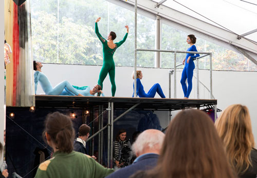 Nick Mauss choreographs dancers from the Northern Ballet. Photograph: Polly Braden. Courtesy of Polly Braden/Frieze, 2014.