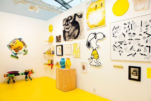 Works by artists Takuro Kuwata, Jayson Musson and Takeshi Murata at Salon 94. Photograph: Linda Nylind. Courtesy of Linda Nylind/Frieze, 2014.